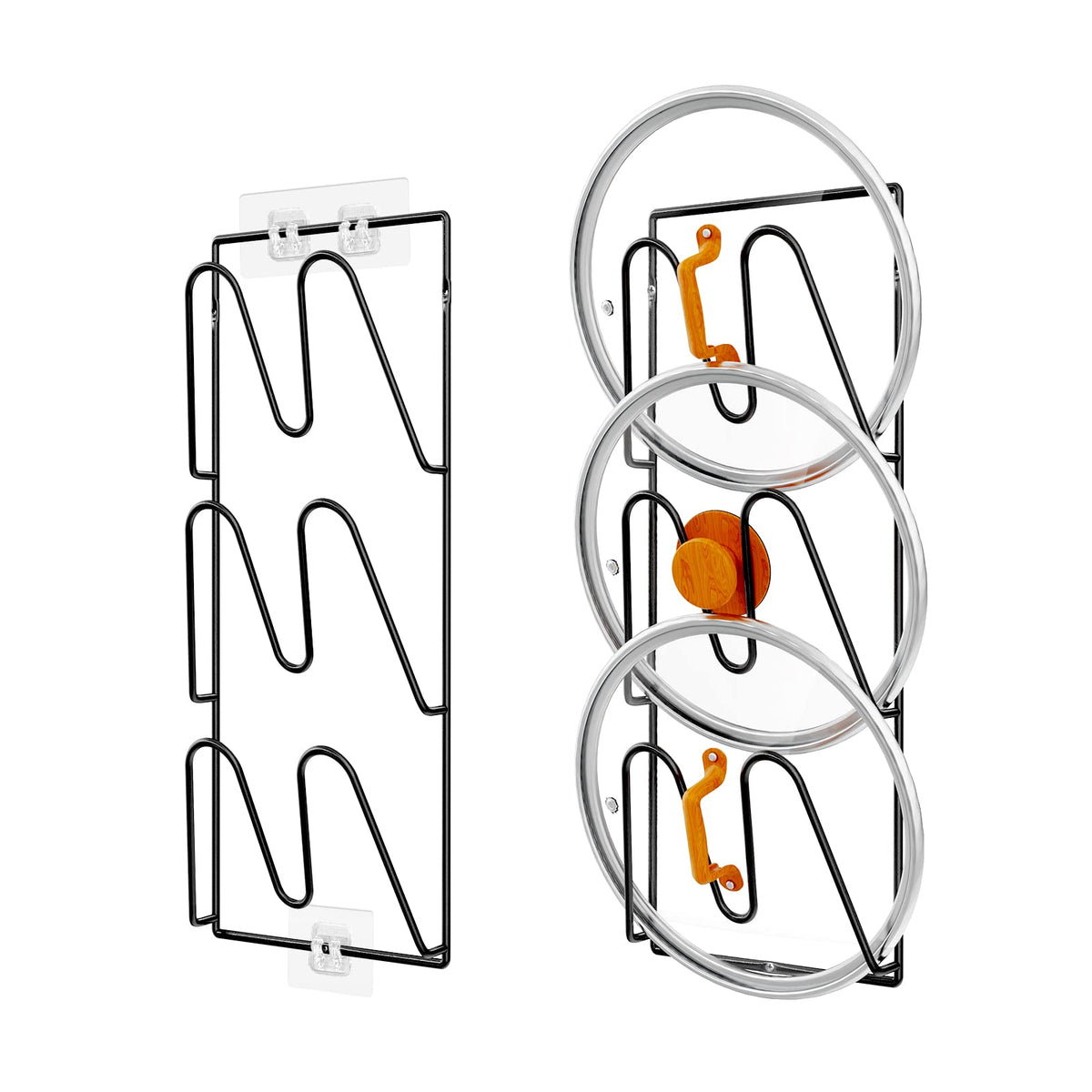 Durmmur 2 Pack Pot Lid Organizer, 6-Tier Lid Holder for Cabinet - Image 1