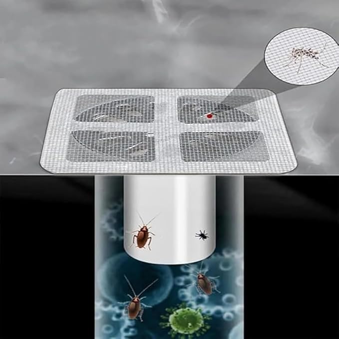Disposable Disposable Hair Catcher Shower Drain Square Mesh Stickers,Upgrade Drain Hair Cather Sticker Filter Covers to Catch Human & Pet Hair, Fits Bathroom Shower, Kitchen Sink, Bathtub (30)
