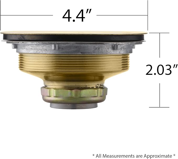 Luxier KS03-G 3-1/2 in. Drop-In Kitchen/Bar Sink Basket Strainer in Brushed Gold