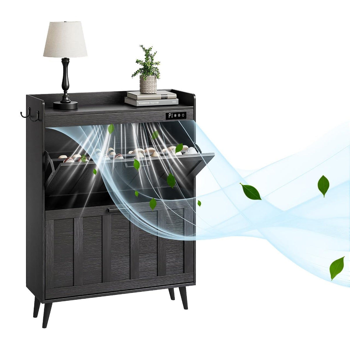 ChooChoo Shoe Storage Cabinet with 2 Flip Drawers and Deodorizer - Image 1