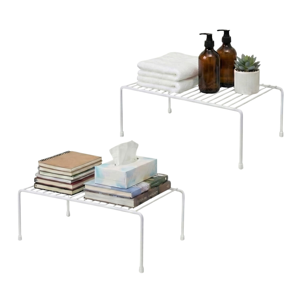 Evelots 2-Pack Wire Shelves, Cabinet Shelf Risers & Freezer - Image 1