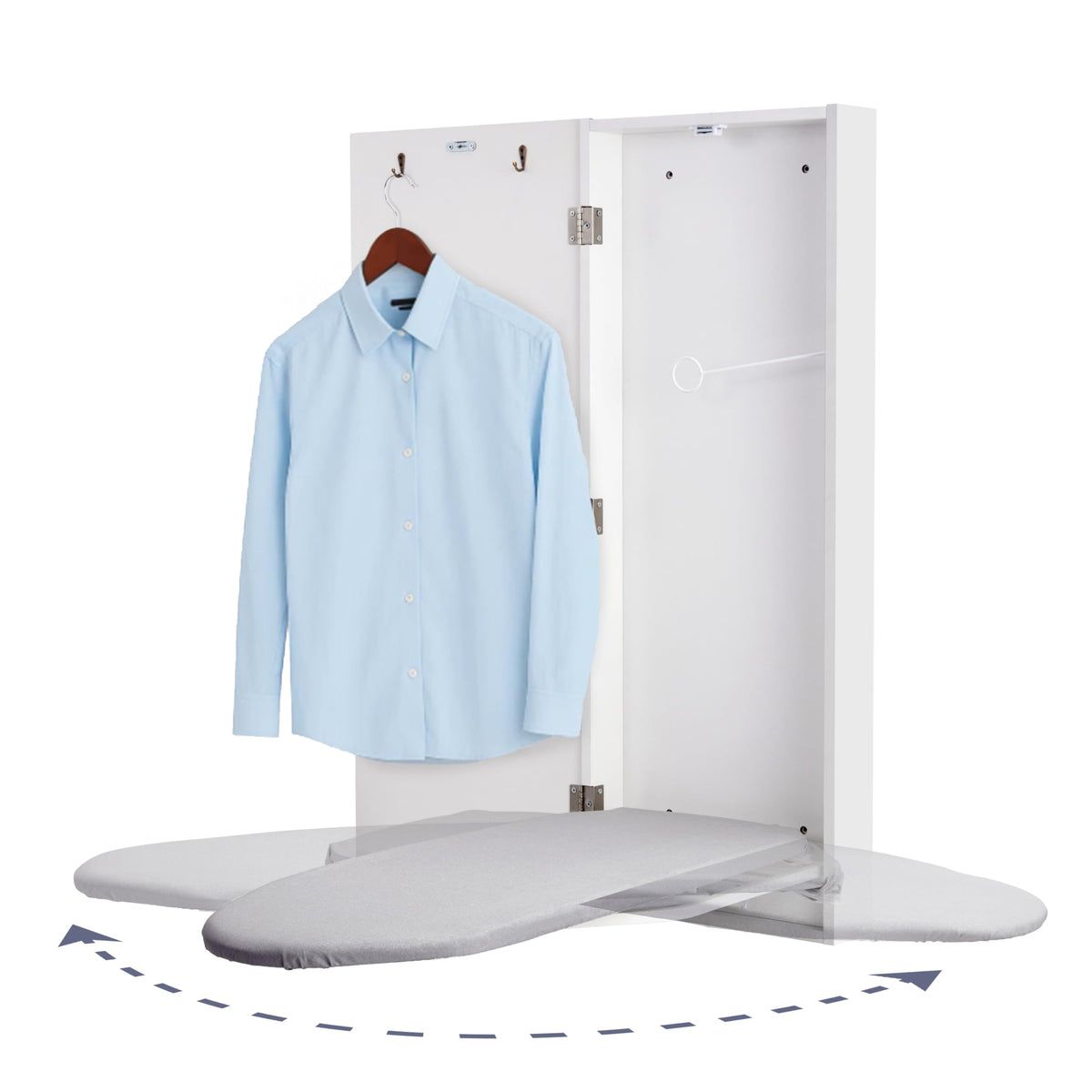 Ivation Wall Mount Swivel Ironing Board Cabinet, Fold Down - Image 1