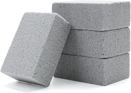 Magic Blackstone Griddle Scraper，4 Pack Gray Stone Cleaning Block Clean Brick for Grill, Removing Stains BBQ，Pool, Racks, Baking Steel, Oven, Flat Top Cookers, Utensils, Exfoliation Dead Skin, Toilet