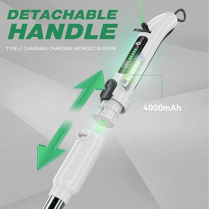 7.4V Electric Spin Scrubber Handheld Cordless Cleaning Brush Electric Cleaning Brush Kit with 7 Brush Heads, Adjustable Handle, 3 Speeds, Ideal for Home Kitchen Bathroom Wall Floor(Black)