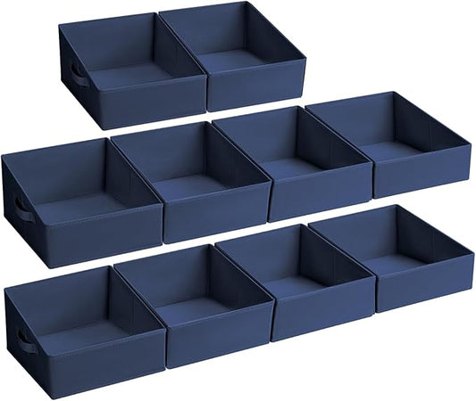 DIMJ Closet Storage Bins 6 Pack - Fabric Storage Baskets for Shelves, Collapsible Clothes Organizer with Handles, Trapezoid Shelf Organization Storage Cubes for Purse, Toys, Books, Towel, Clothes