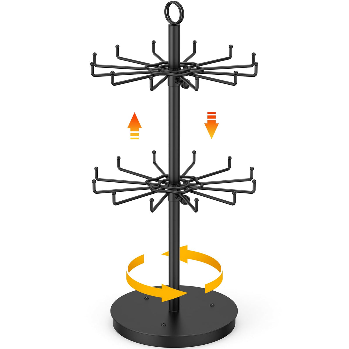 ORLESS 2 Tier Rotating Jewelry Display Stand, Keychain Display - Image 1