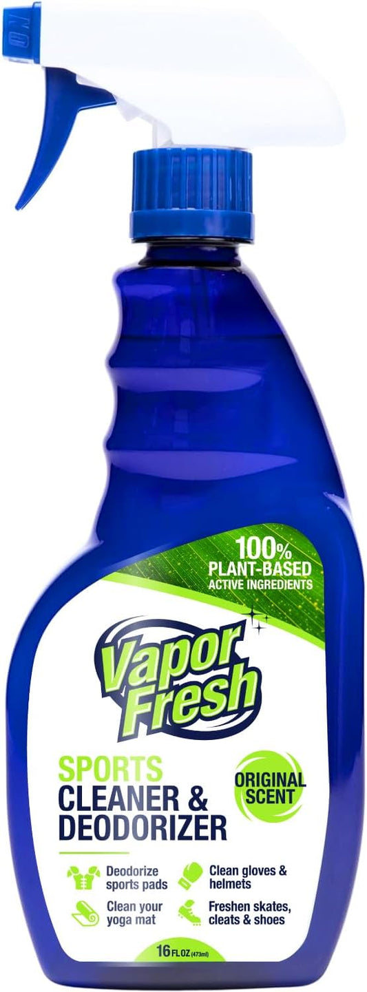 Vapor Fresh Sports Cleaner and Deodorizer - For Boxing Gloves, Sports Pads, Helmets, Gym Bags, Gym Equipment and More - Naturally Powered By Plants, 16 Fl Oz (1-Pack)