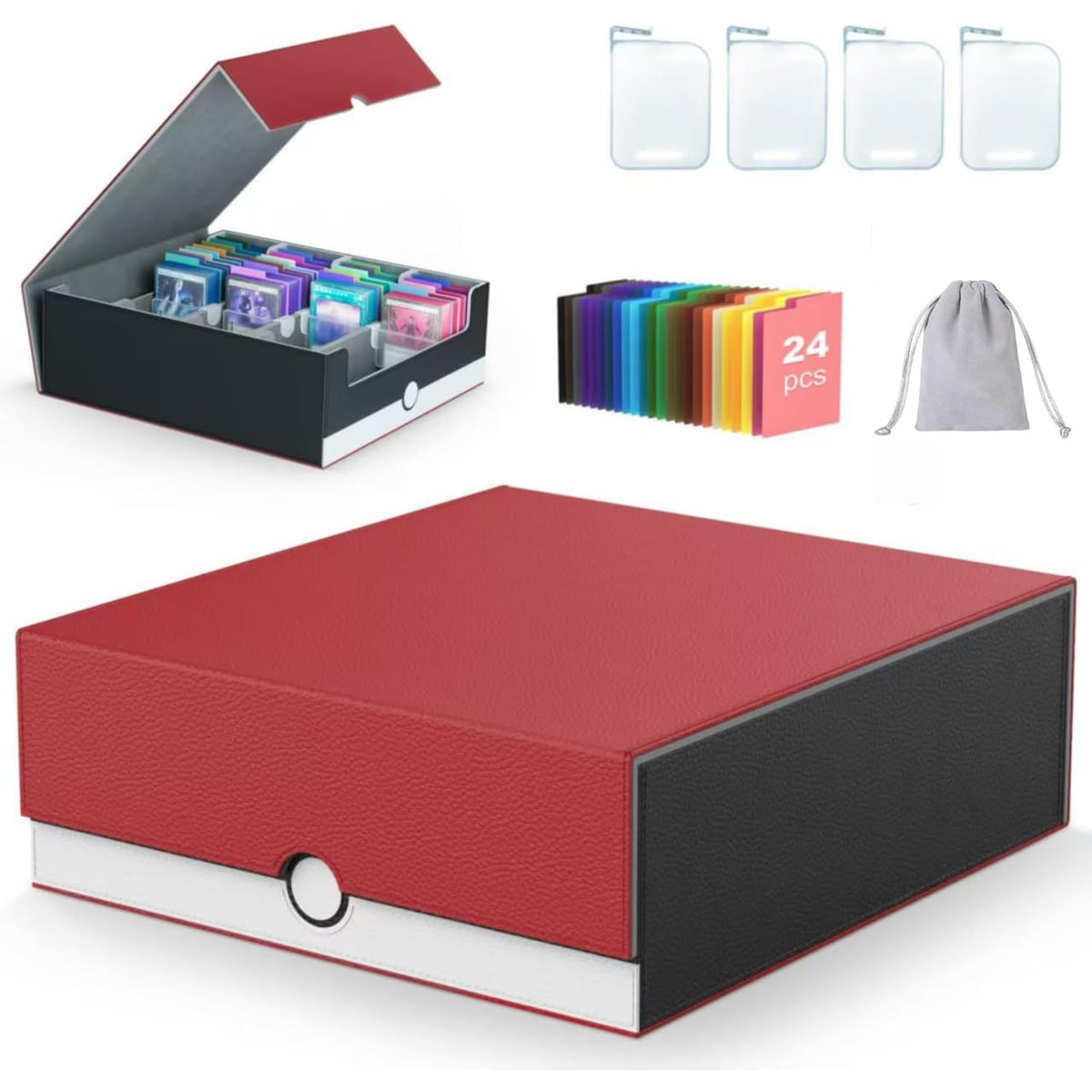 4-Row【3200+】 Trading Card Storage Box, Card Organizer - Image 1