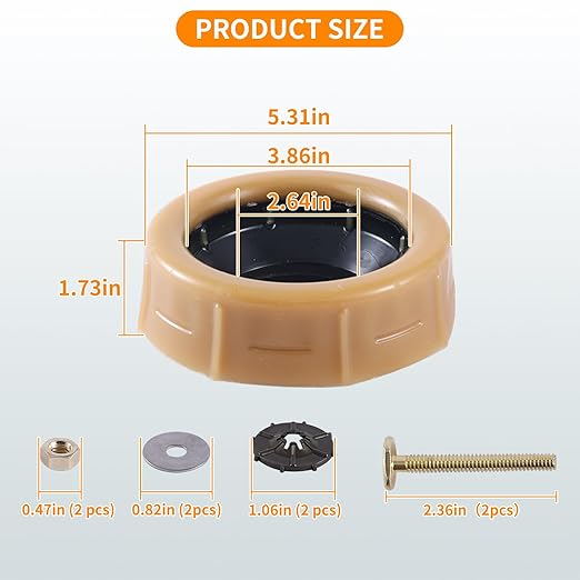 2 PCS Extra Thick Toilet Wax Ring Replacement Kit, Universal Wax Seal Fits 3" & 4" Drain Pipes, Includes Bolts & Washers, Easy Installation, Compatible with Below-Floor or Level Flanges