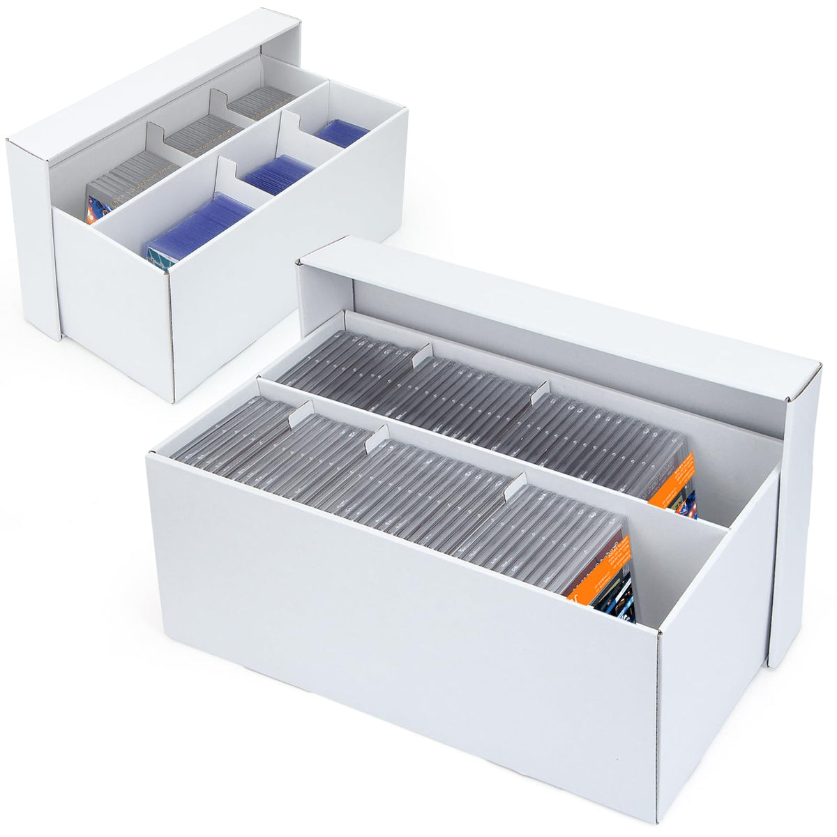 2 Pack Trading Card Storage Box - 2 Rows Graded Card Case - Image 1