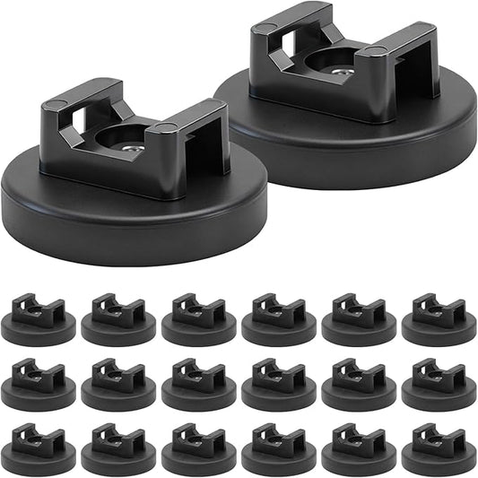 20Pcs Magnetic Zip Tie Mounts, Multipurpose Cable Zip Tie Mounts Magnetism Wire Clamps Holders Organizer Management Clips Electrical Supplies for Home Marine Electrical Office Wiring, Black (36mm)