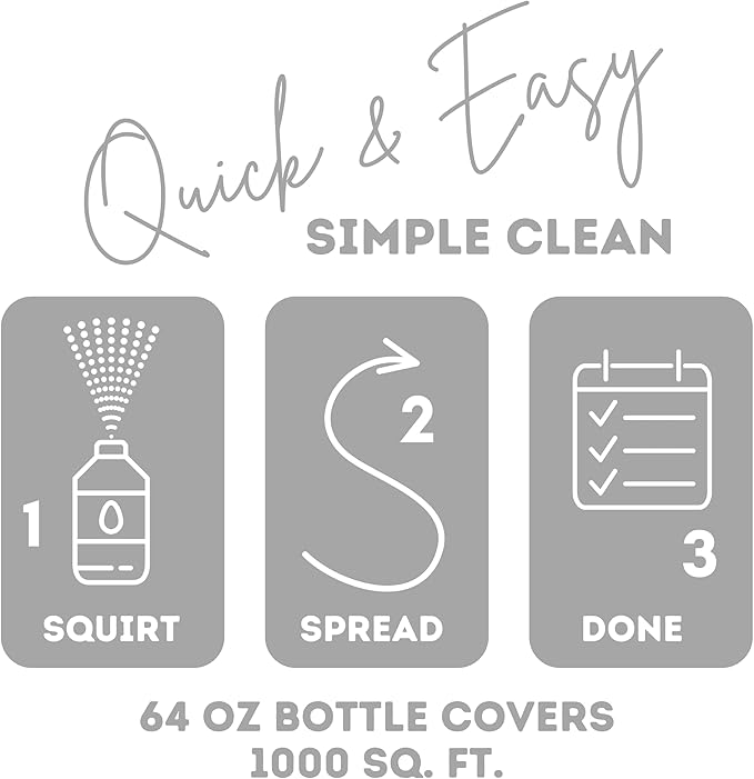 Quick Shine Hardwood Floor Luster-Polish 64oz-4pk | Plant-Derived w/Carnauba | Safer Choice, No PFAS, pH Neutral | Ready to Use Formula w/Anti-Slip Technology | Simply Squirt & Spread | Made in USA