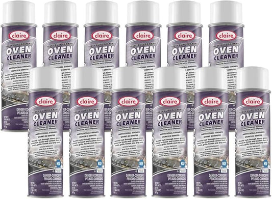 Claire Cl824-12pk Heavy Duty Foaming Oven Cleaner; 20 Oz. Net Wt.,12 Count