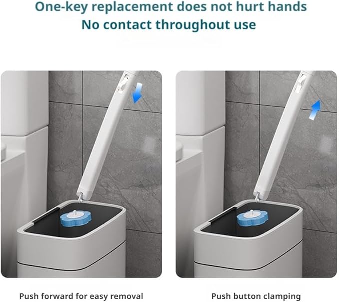 2026 New Disposable Toilet Brush, Toilet Cleaner Brush with 18 Replacement Heads & Holder, Automatic Lid Opening, No Need to Touch, for Cleaning & Hygienic Bathroom Toilets Shower Tiles Maintenance