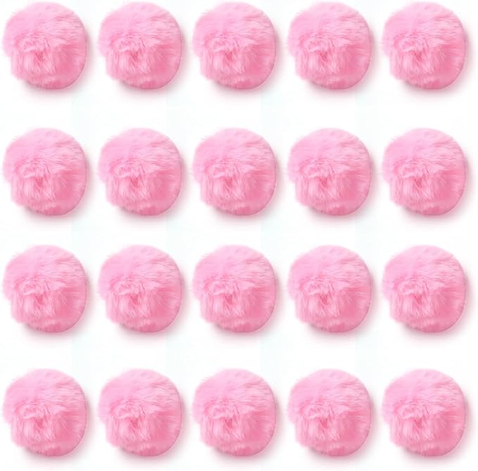 Craft Pom Pom Balls,Large Pink Poms Costume Accessory, Pom pom Balls for Arts and DIY Creative Crafts Decorations,Pink,3 Inches,20 Pieces.