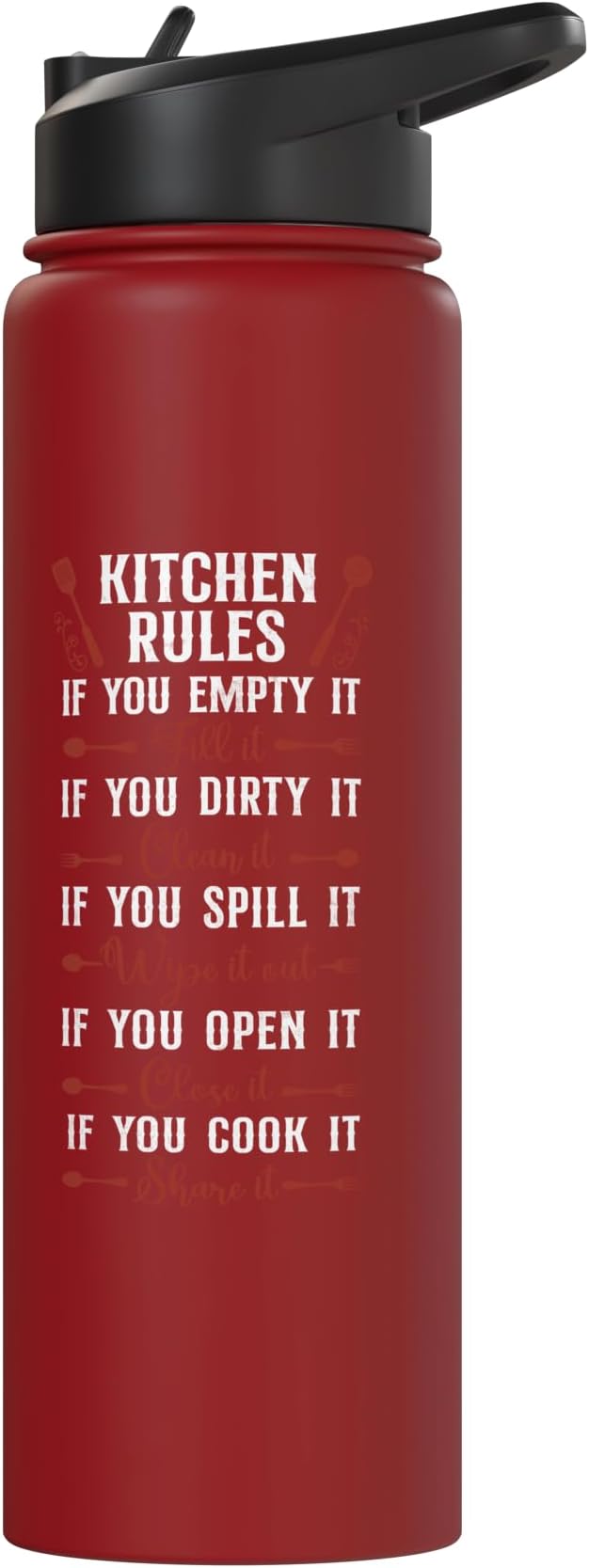 Cooking Cook Kitchen Chef Stainless Steel Insulated Water Bottle