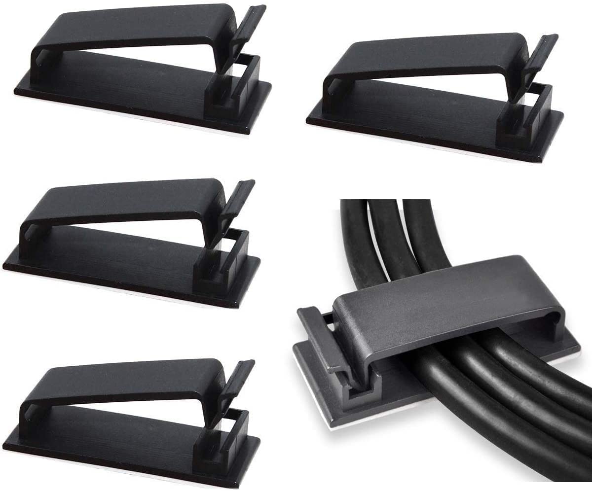 SOULWIT 50Pcs Self Adhesive Cable Management Clips - Black - Image 2