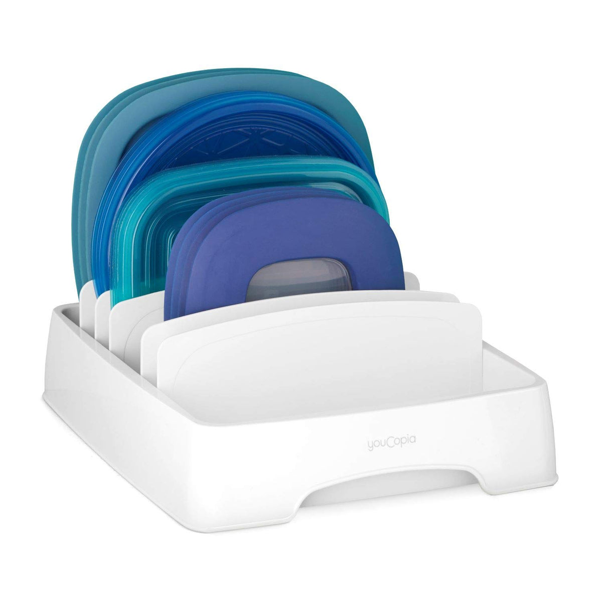 YouCopia StoraLid Food Container Lid Organizer, Small, White - Image 1