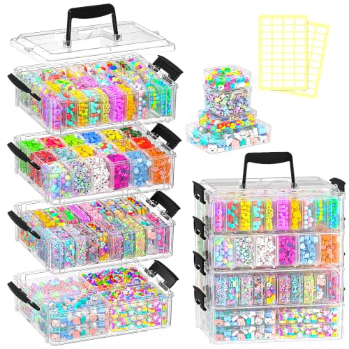 Bead Storage Organizer, 76 Small Containers and Lids, 4 Sizes - Image 3