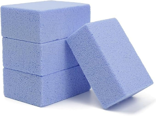 Multiuse Magic Cleaning Stone Barbecue Grill Cleaner Griddle Scraper for Removing Stains BBQ Grease，4 Pack Blue Clean Block Clean Brick Cleaning Brush for Flattops Cookers Pool Racks Toilet Utensils