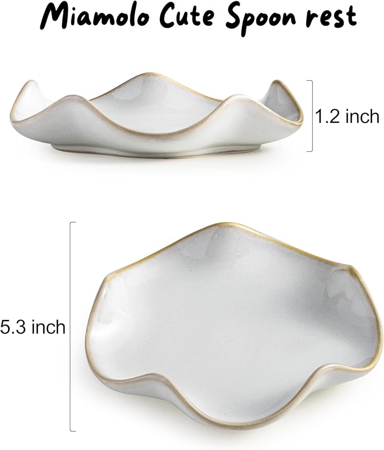 Soap Dish Bar Cleaner Dish for Shower and Spoon Rest for Stove Top, Beige