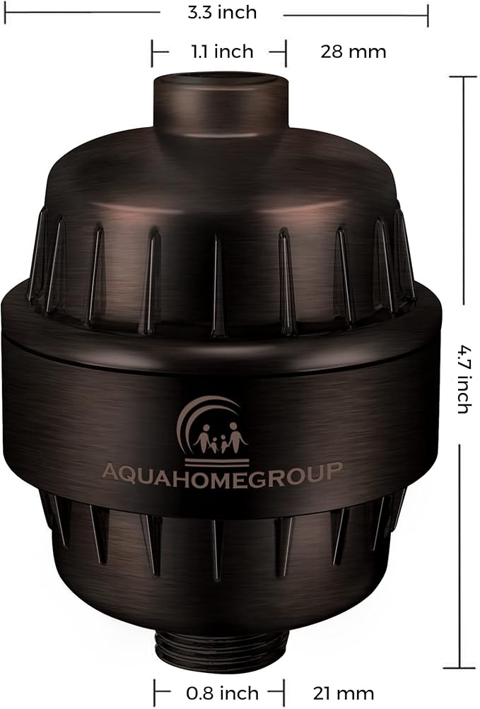 AquaHomeGroup 20 Stage Shower Head Filter with Vitamin C E A - High Output Filters to Remove Chlorine and Fluoride - 2 Cartridges Included - Consistent Flow Showerhead Filter