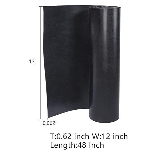 TORRAMI Neoprene Rubber Sheet Roll 1/16 (.062) Inch Thick x 12 Inch Wide x 48 Inch Long for DIY Gaskets, Pads, Seals, Crafts, Flooring,Cushioning of Anti-Vibration, Anti-Slip