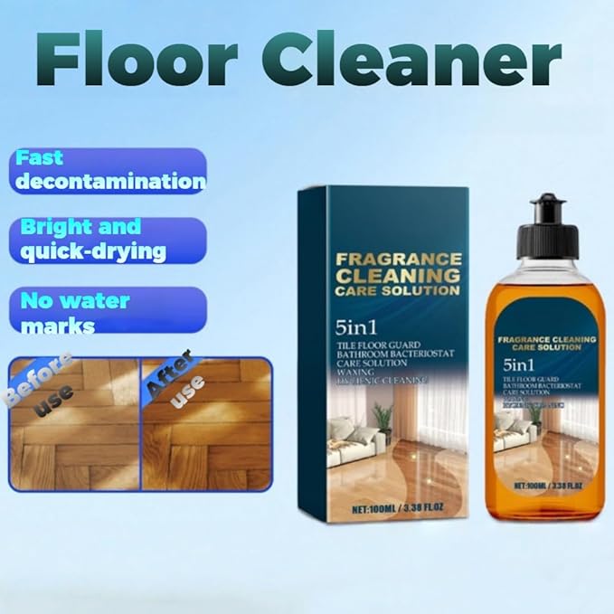 2026 New 5 In 1 Floor Cleaner, Fast-Drying Fragrance Cleaning Care Solution, Multi-Surface Floor Cleaner Stain & Odor Remover Floors Cleaners, Restore Hardwood Floors Shine (1Pc)