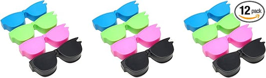 Calabria Kool Klean 12 Pack Eyeglasses Lens Cleaner Kit Pink/Blue/Green/Black 15ml Cleaning Spray, Microfiber Cleaning Cloth