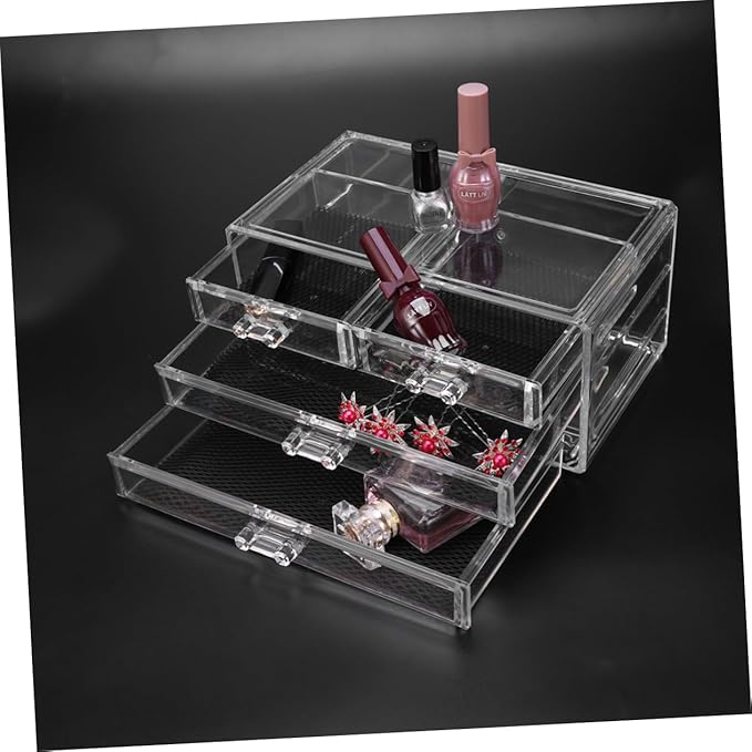 Acrylic Makeup Organizer Desktop Storage Case Tidy Jewelry Box Bins for Cosmetics Large Capacity Desktop Cosmetics Holder