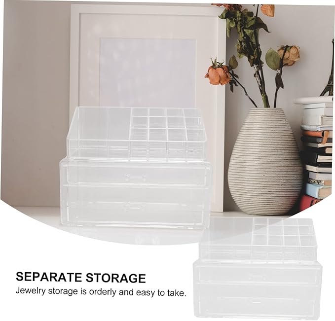 FRCOLOR Cosmetics Storage Case Acrylic Box for Makeup Desktop Organizer Multiple