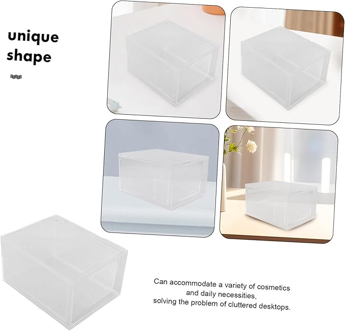 NUOBESTY 3pcs Stackable Drawer Organizer for Makeup and Desk Supplies Acrylic Storage Box Large Capacity for Cosmetics Stationery and Daily Essentials