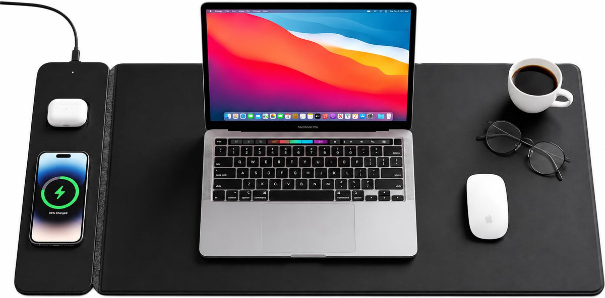 Wireless Charging Desk Mat & Mouse Pad with Detachable MagSafe/Qi - Image 1