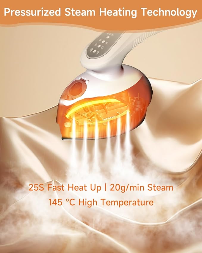 Portable Steam Iron for Clothes, 1100W, 20g/min Steam Flow, 120ML Large Tank, 25s Fast Heat Up, Ceramic Soleplate, 5.8Ft Cord, Small Iron for Travel, Home Use