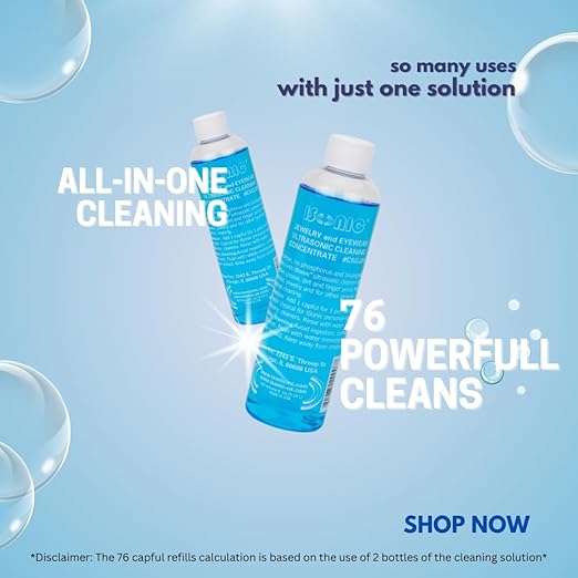 iSonic - CSGJ01x2 CSGJ01-8OZx2 Ultrasonic Jewelry/Eye Wear Cleaning Solution Concentrate (Pack of 2)