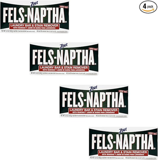 Fels Naptha Laundry Bar and Stain Remover, 5oz ( 4 bars) by Fels Naptha