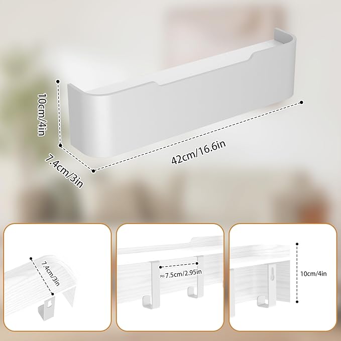 Coat Rack Wall Mount Entryway Organizer Modern Key Holder Wall Mount with Wooden Shelf Entryway Hooks for Bedroom Kitchen Hallway Bathroom for Hanging Coats Hats Dog Leashes Bags Towels
