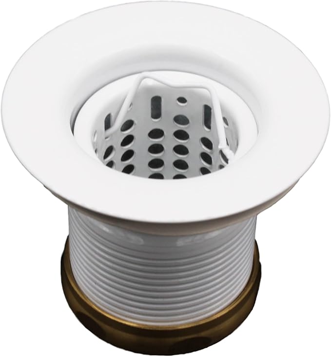 Westbrass Junior Basket Style Bar Sink Strainer, Powder Coat White, D218-50