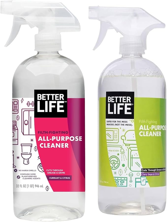 Better Life 32 Oz All Purpose Cleaner 2 Scents- Clary Sage & Citrus + Currant & Citrus