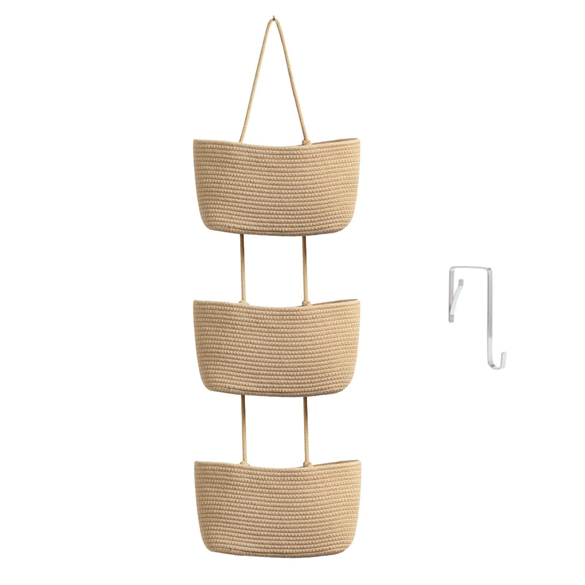TeoKJ Over the Door Hanging Storage Basket Woven 3 T | All Products - Image 1
