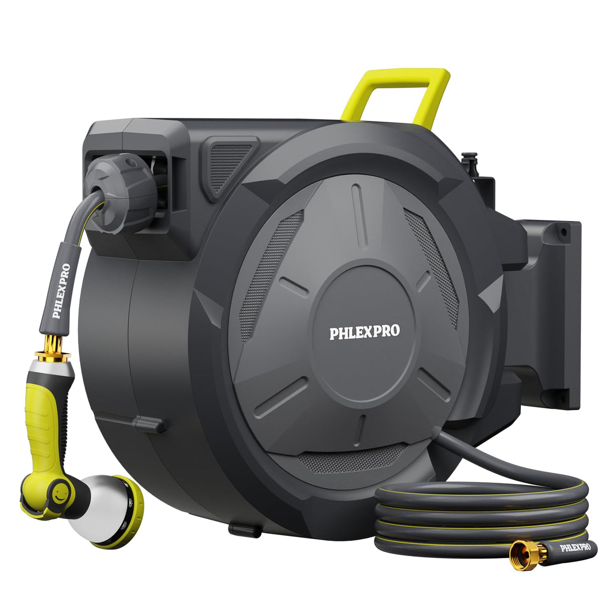 75 FT x 5/8" Retractable Garden Hose Reel with 3/4" Brass Fitting - Image 1
