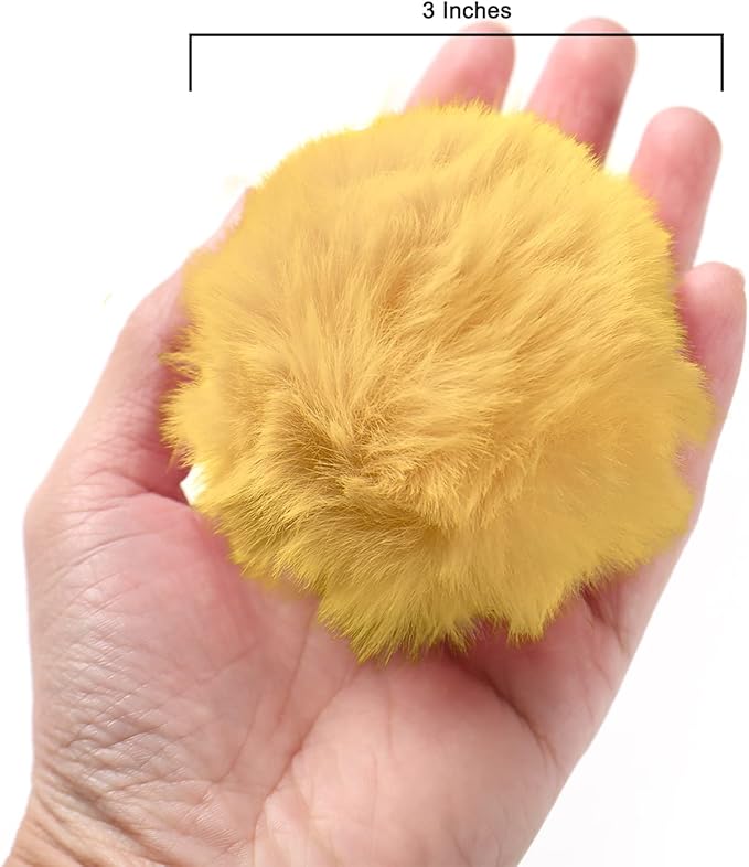 MIUPOO Craft Pom Pom Balls,Large Pink Poms Costume Accessory, Pom pom Balls for Arts and DIY Creative Crafts Decorations,Yellow,3 Inches,20 Pieces.