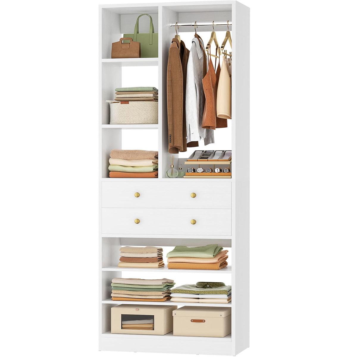 Besiost Closet System, 28"/2.4 FT Small Closet Organizer System - Image 1