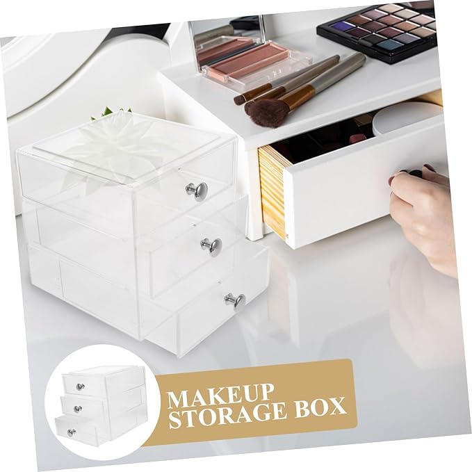 Storage Box Cubby Organizer Cosmetic Display Case Tabletop Storage Desktop Organizer