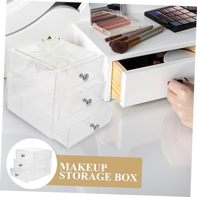 Clear Drawer Organizer for Makeup Jewelry Office Supplies Multi-use Storage for Neat and Efficient Organization