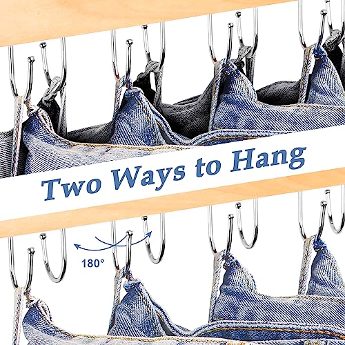 Jean Hangers for Closet, 14 Wood Jeans Hooks Space S | All Products - Image 6