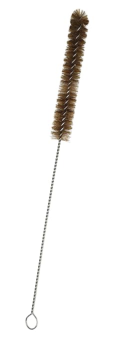 EISCO 12PK Bristle Cleaning Brushes with Fan-Shaped Ends, 9.25" - Twisted Stainless Steel Wire Handle - Ideal for 0.3" - 0.5" Tubes, Bottles, Cylinders, Flasks, Straws