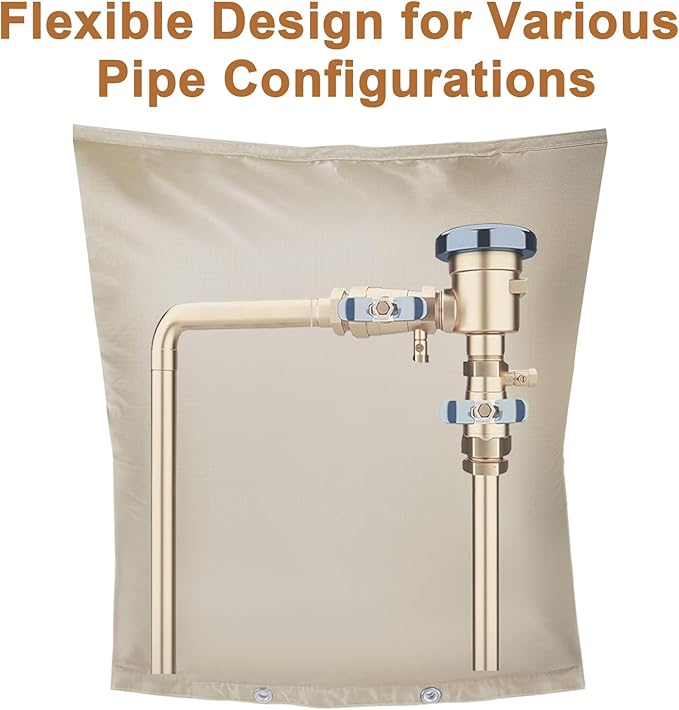 Backflow Preventer Insulation Cover,Pipe Insulation,Outdoor Pipe Covers For Winter Freeze Protection,Outdoor Faucet Covers For Winter Freeze Protection,Insulated Pipe Covers For Outside (30w*24h)