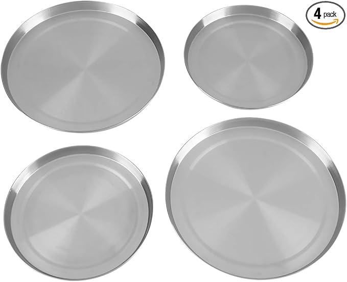4PCS Stainless Steel Stove Burner Covers, Electric Stove Burner Covers Round Kitchen Stove Top Burner Covers Silver Stove Cover Set for Kitchen