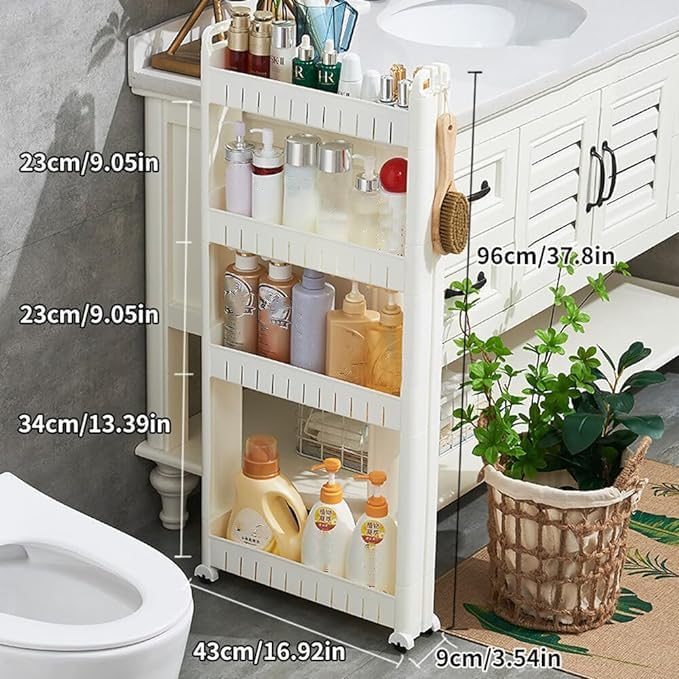 3.54 Slim Storage Cart Durable Bathroom Organizer Slide Out - Image 3